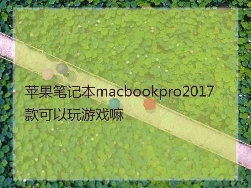 苹果笔记本macbookpro2017款可以玩游戏嘛