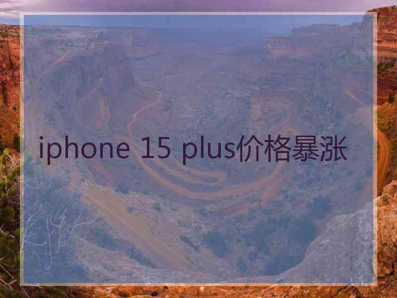 iphone 15 plus价格暴涨