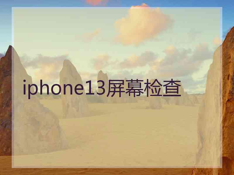 iphone13屏幕检查