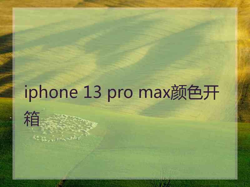 iphone 13 pro max颜色开箱