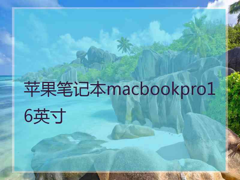 苹果笔记本macbookpro16英寸