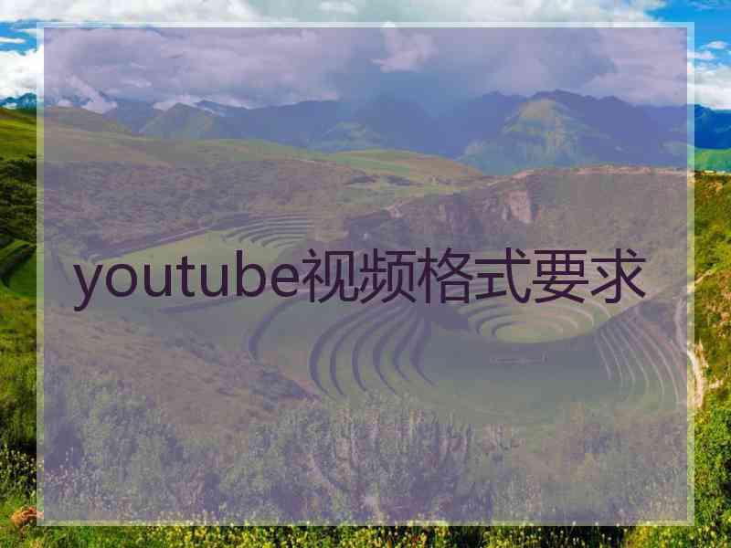 youtube视频格式要求