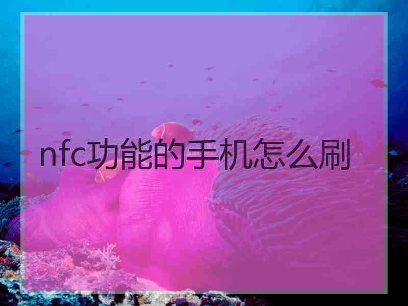 nfc功能的手机怎么刷