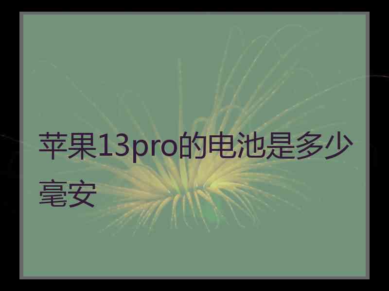 苹果13pro的电池是多少毫安