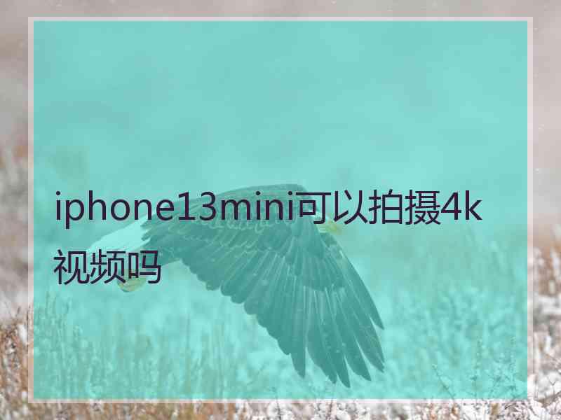 iphone13mini可以拍摄4k视频吗