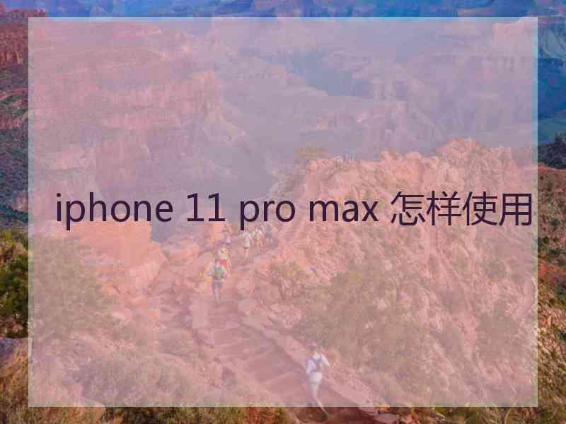 iphone 11 pro max 怎样使用