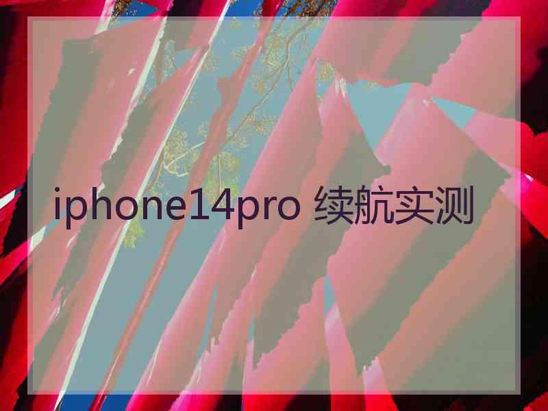 iphone14pro 续航实测