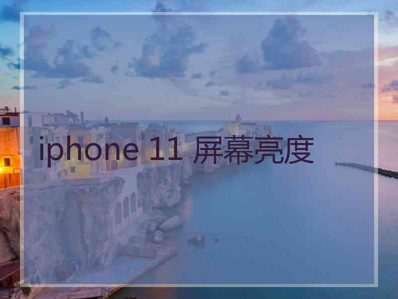 iphone 11 屏幕亮度