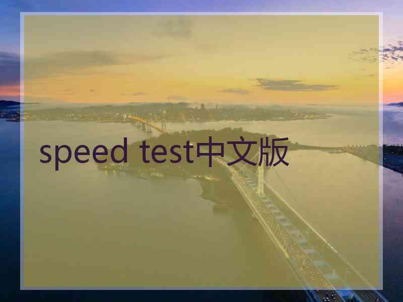 speed test中文版