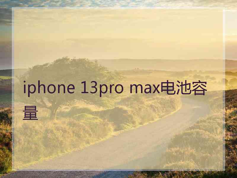 iphone 13pro max电池容量