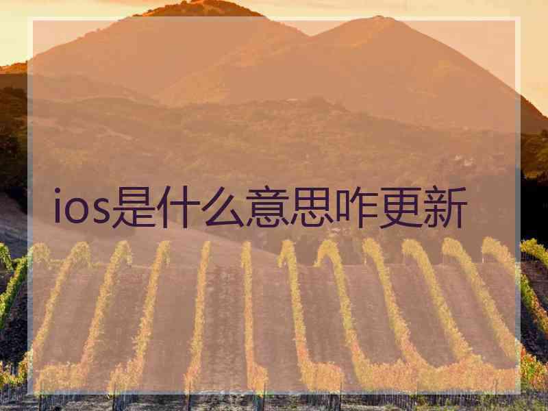 ios是什么意思咋更新