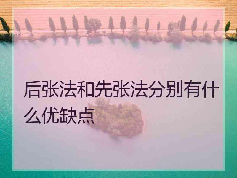 后张法和先张法分别有什么优缺点