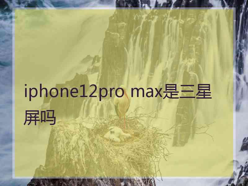 iphone12pro max是三星屏吗