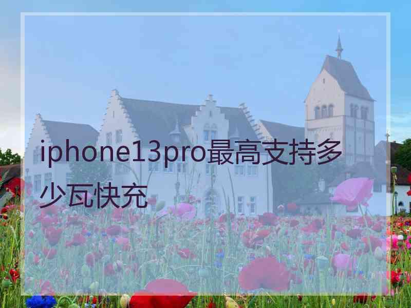 iphone13pro最高支持多少瓦快充