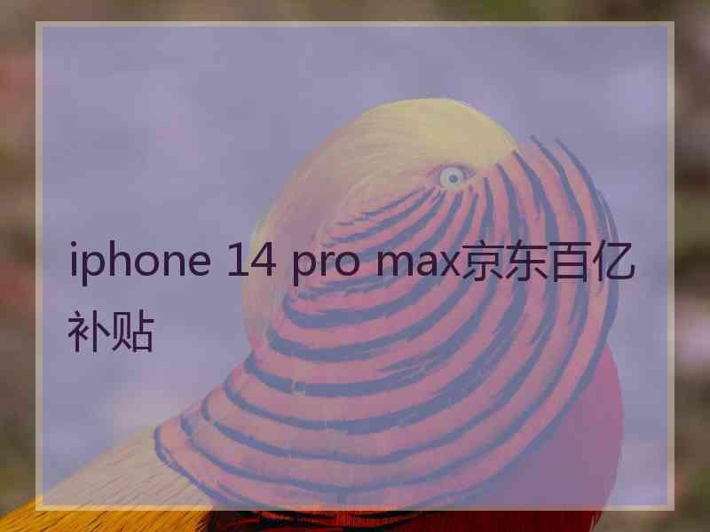 iphone 14 pro max京东百亿补贴