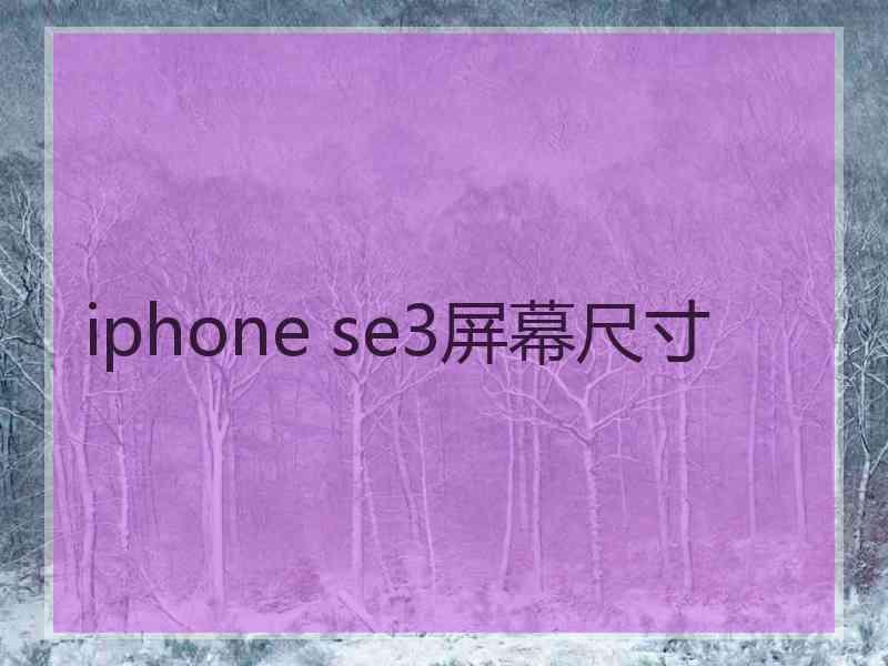 iphone se3屏幕尺寸