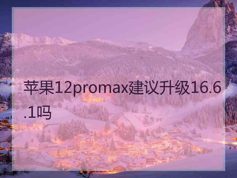 苹果12promax建议升级16.6.1吗