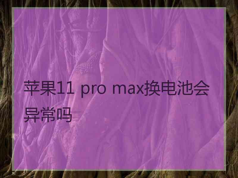 苹果11 pro max换电池会异常吗