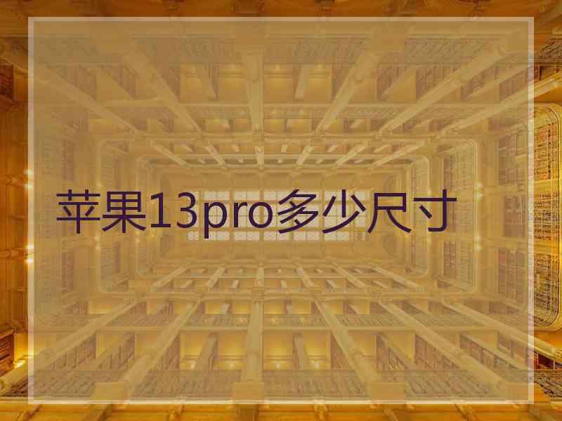 苹果13pro多少尺寸