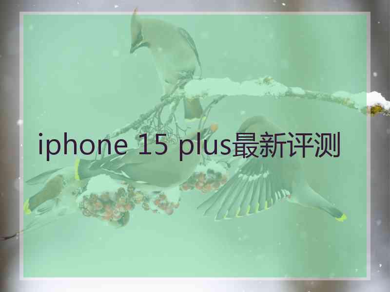 iphone 15 plus最新评测