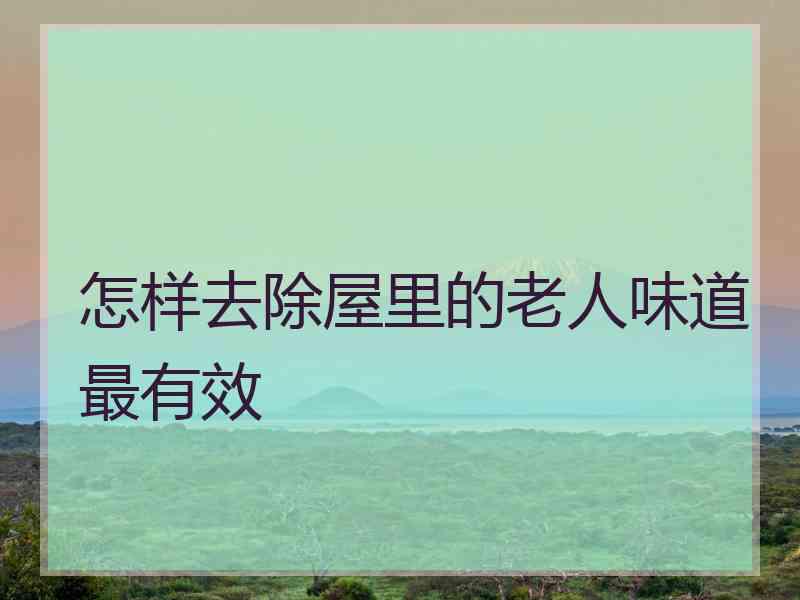 怎样去除屋里的老人味道最有效