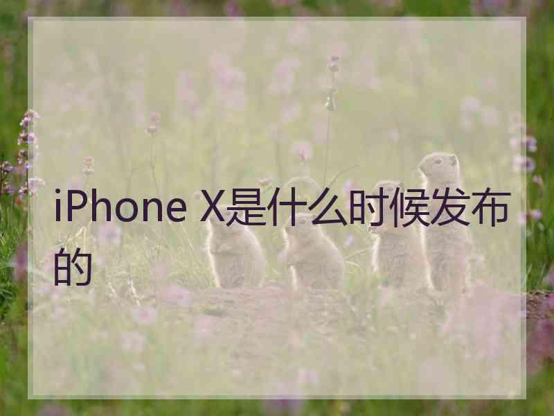 iPhone X是什么时候发布的