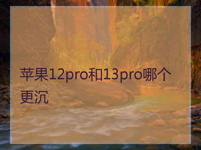 苹果12pro和13pro哪个更沉