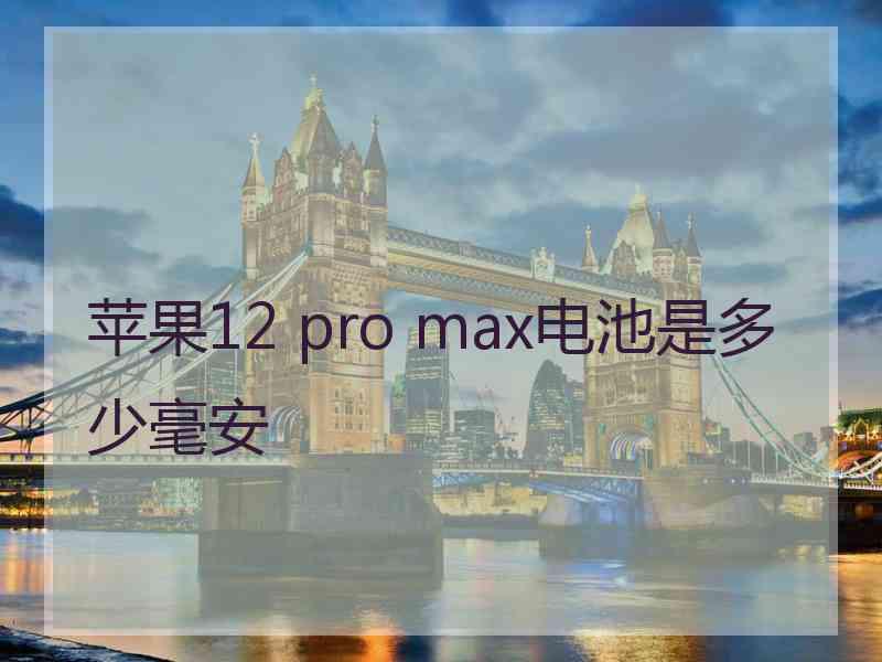 苹果12 pro max电池是多少毫安