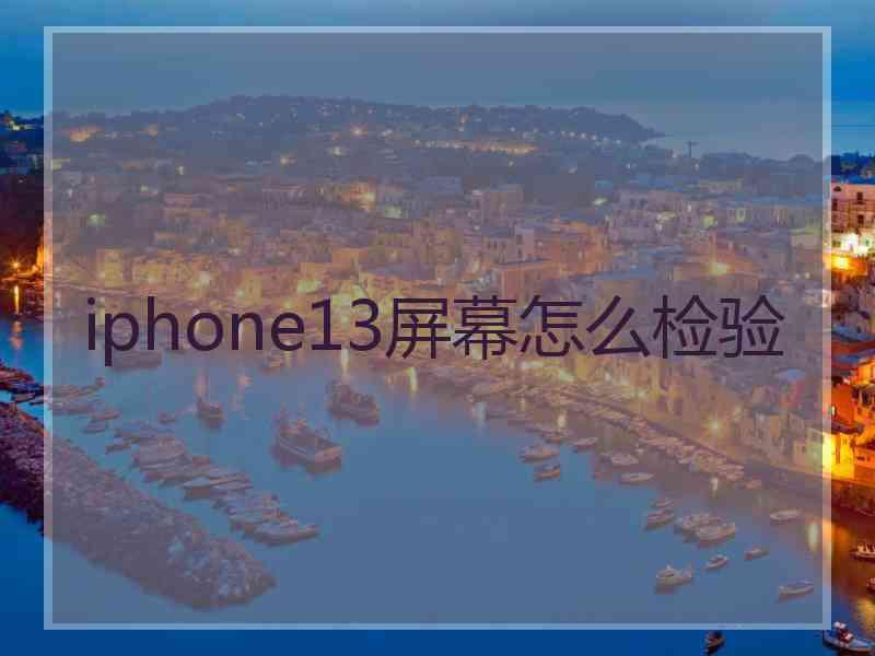 iphone13屏幕怎么检验