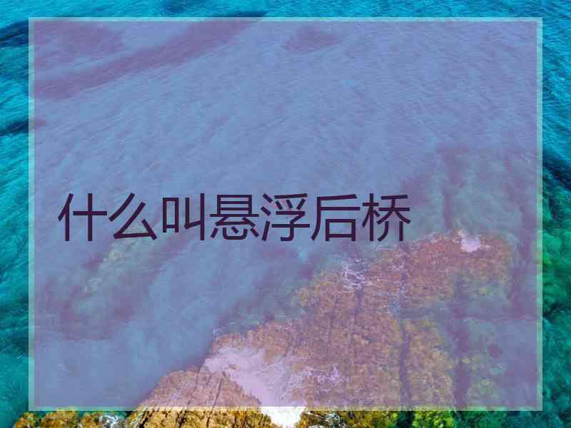 什么叫悬浮后桥