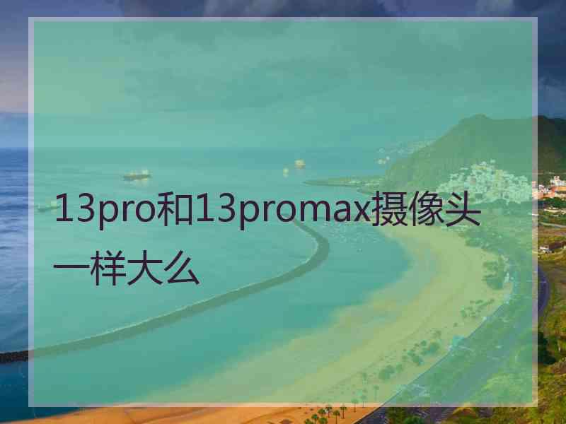 13pro和13promax摄像头一样大么