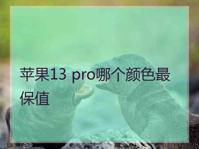 苹果13 pro哪个颜色最保值