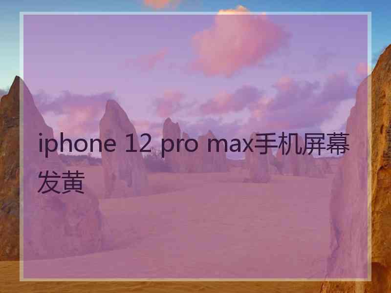 iphone 12 pro max手机屏幕发黄