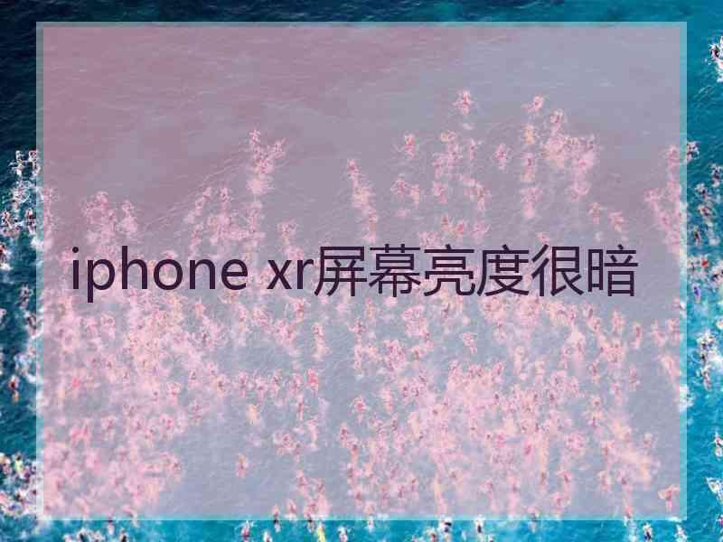 iphone xr屏幕亮度很暗