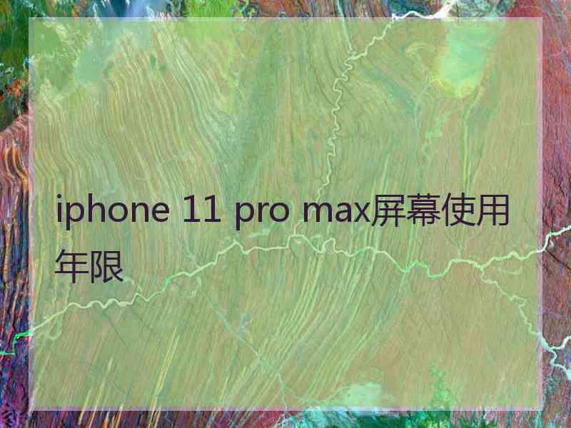 iphone 11 pro max屏幕使用年限