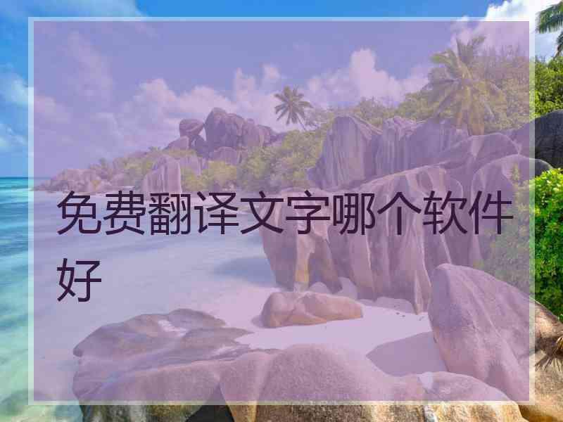 免费翻译文字哪个软件好