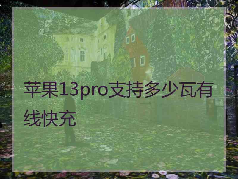 苹果13pro支持多少瓦有线快充