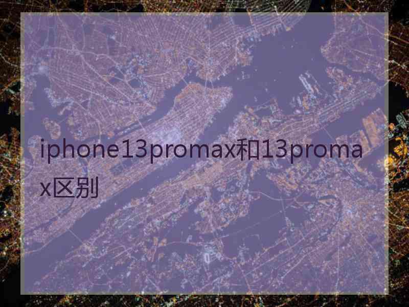 iphone13promax和13promax区别