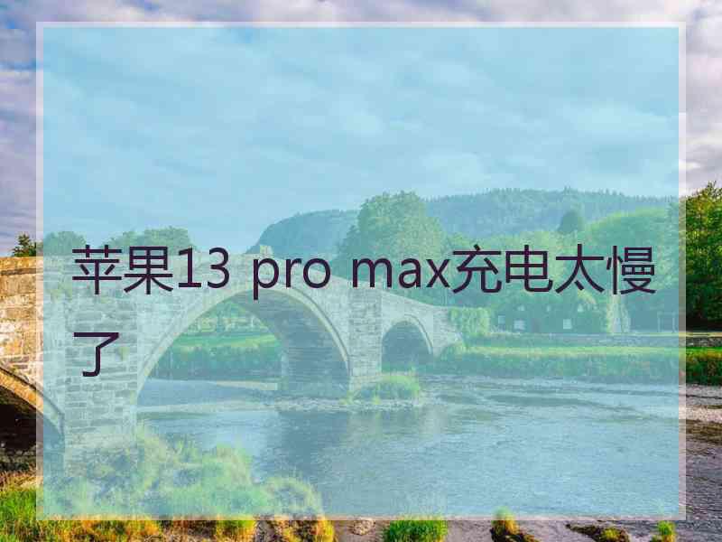 苹果13 pro max充电太慢了