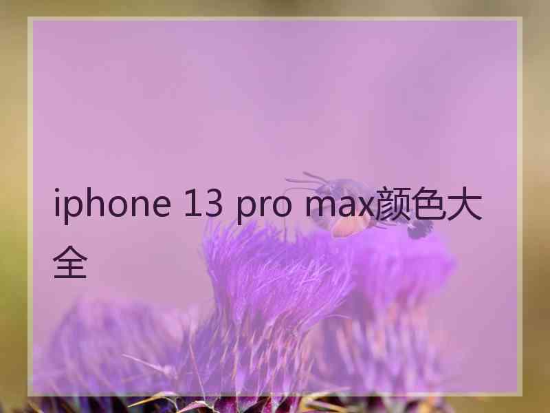 iphone 13 pro max颜色大全