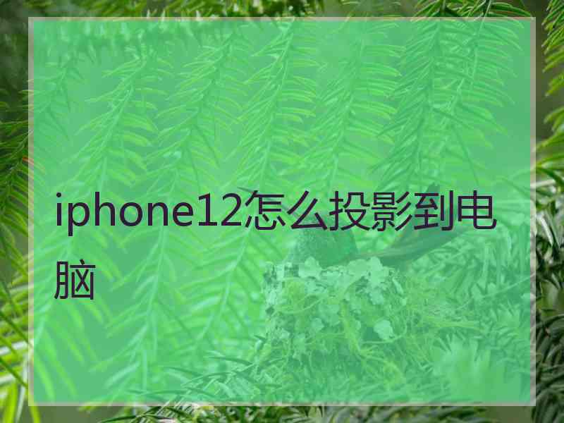 iphone12怎么投影到电脑