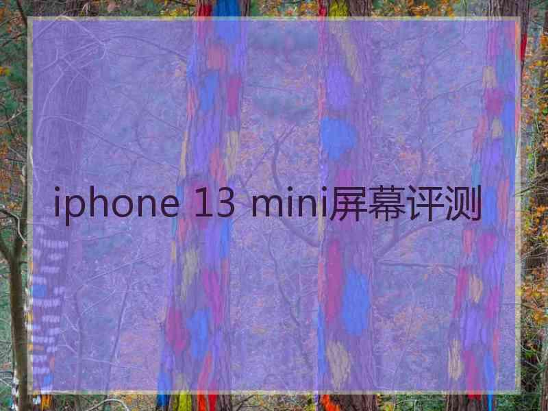 iphone 13 mini屏幕评测