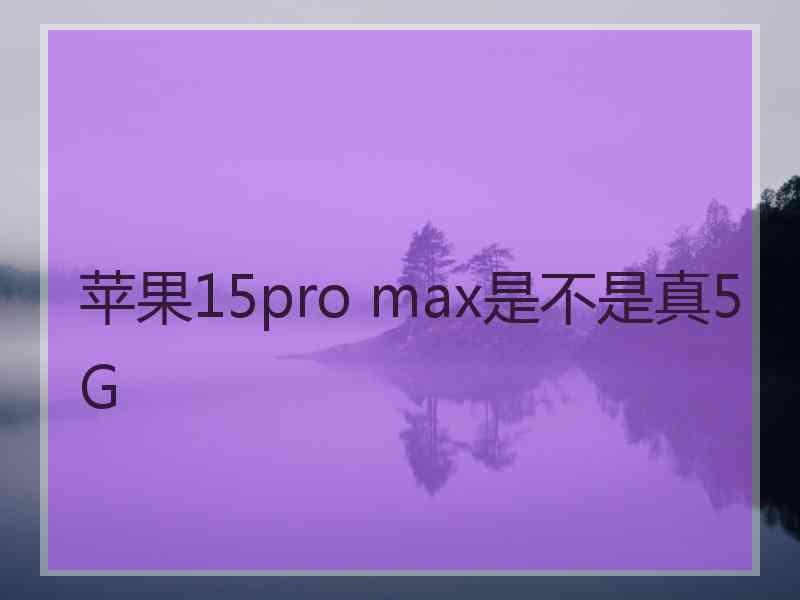 苹果15pro max是不是真5G