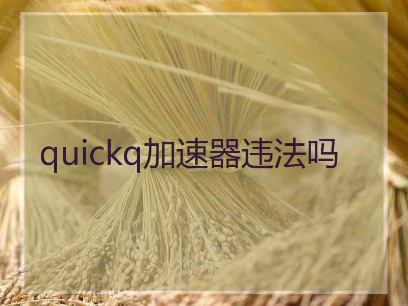 quickq加速器违法吗