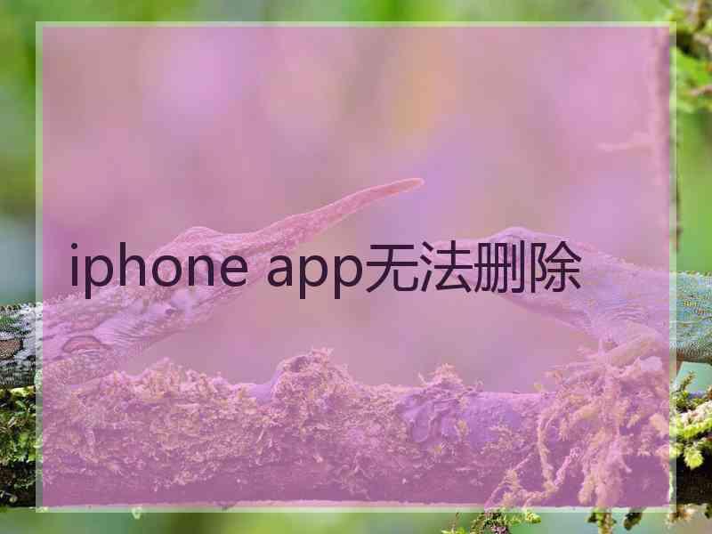 iphone app无法删除