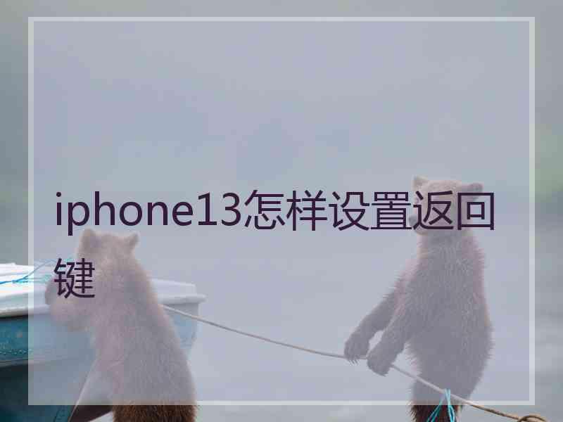 iphone13怎样设置返回键