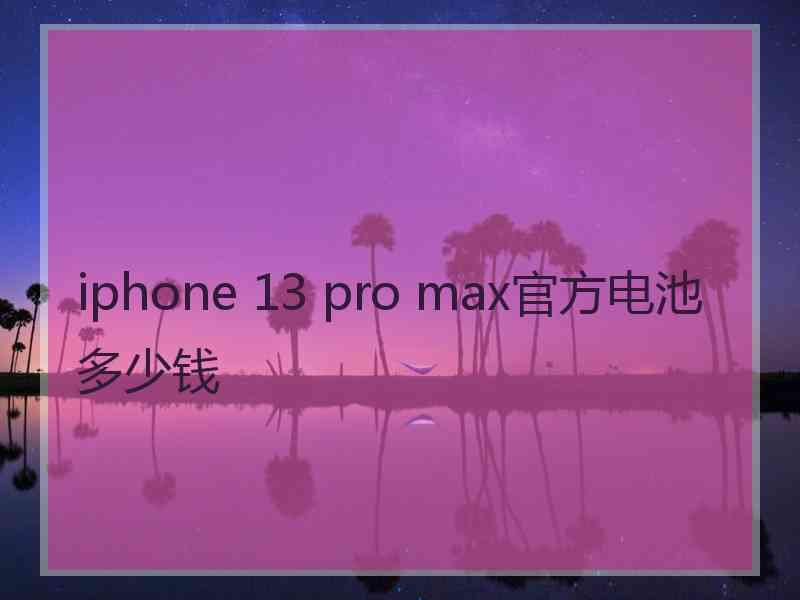 iphone 13 pro max官方电池多少钱