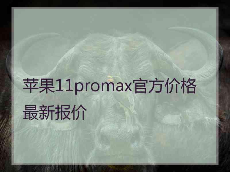 苹果11promax官方价格最新报价