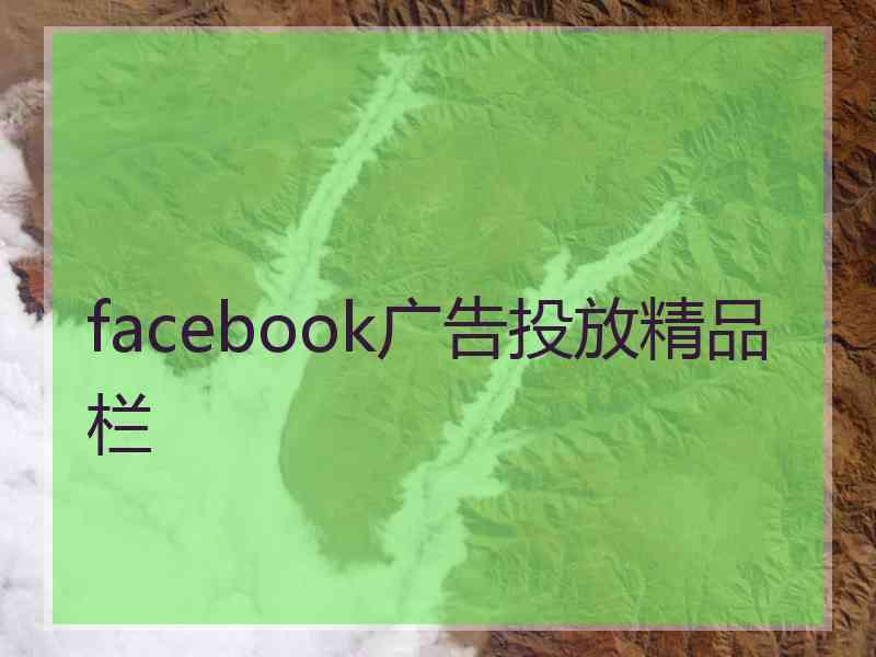 facebook广告投放精品栏