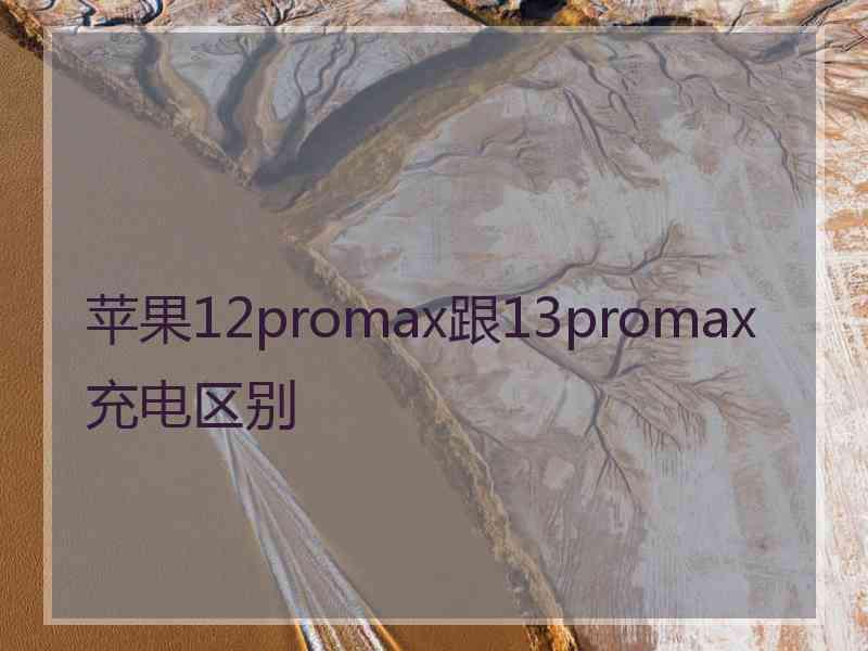 苹果12promax跟13promax充电区别